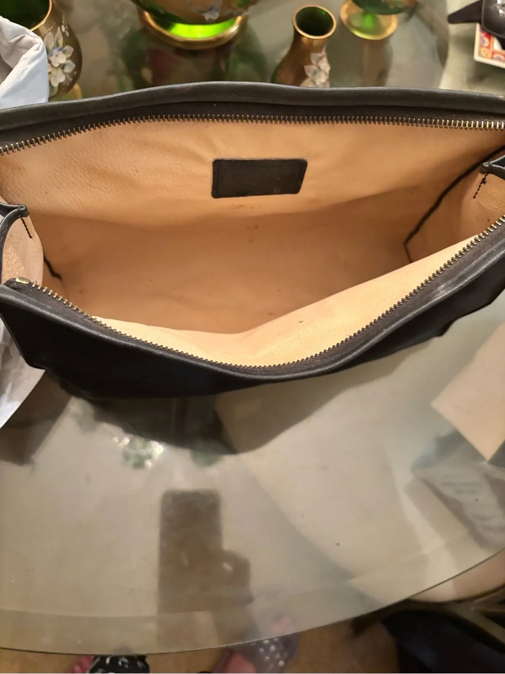 MCM Unisex Black Logo Toiletry Pouch